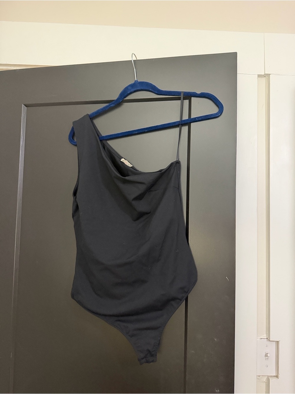 Free People Black One-Shoulder Bodysuit